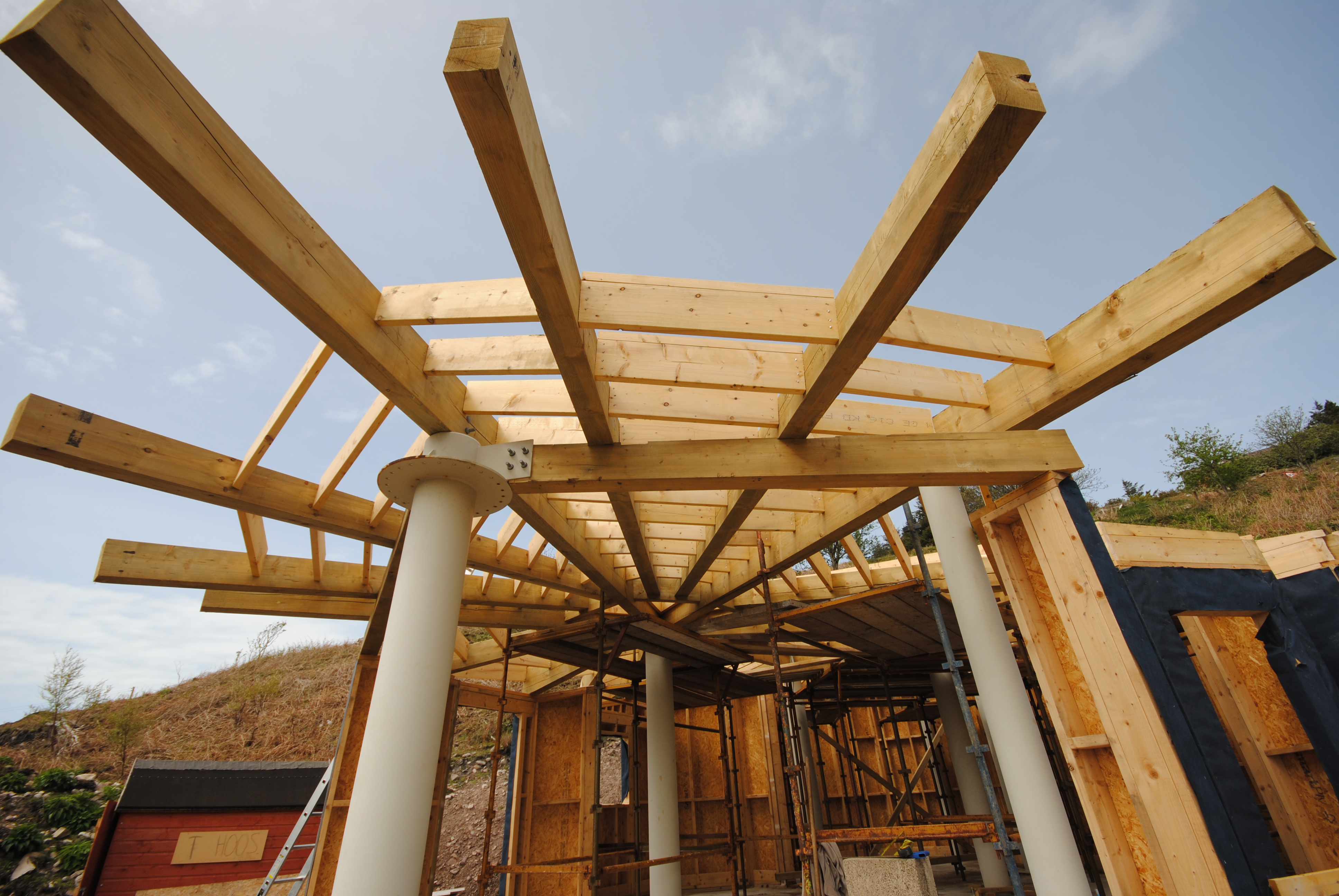 Large timber roof structure built by Northshire