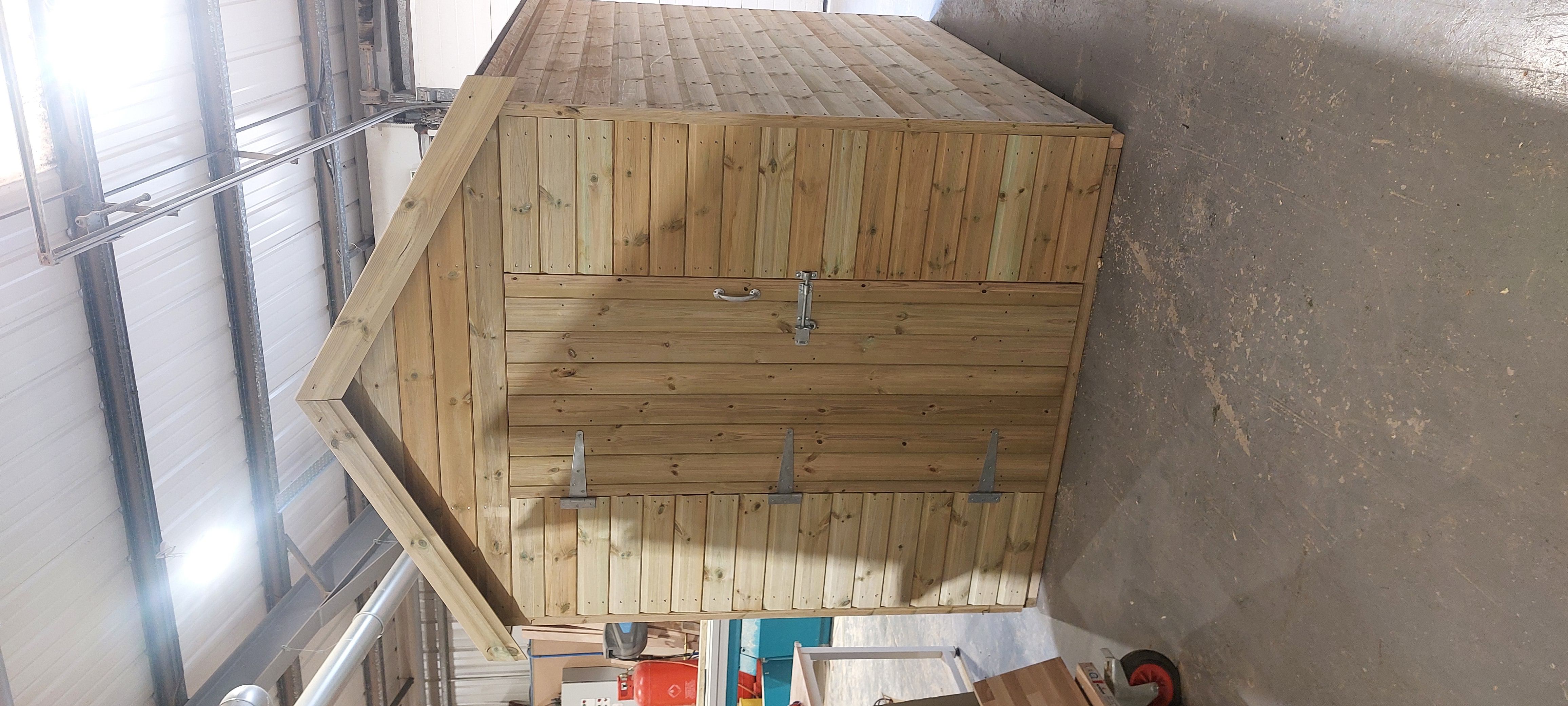 Timber shed inside the Northshire workshop